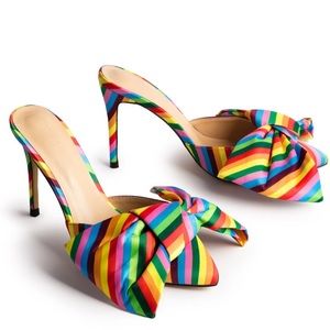 Satin rainbow mules size 40